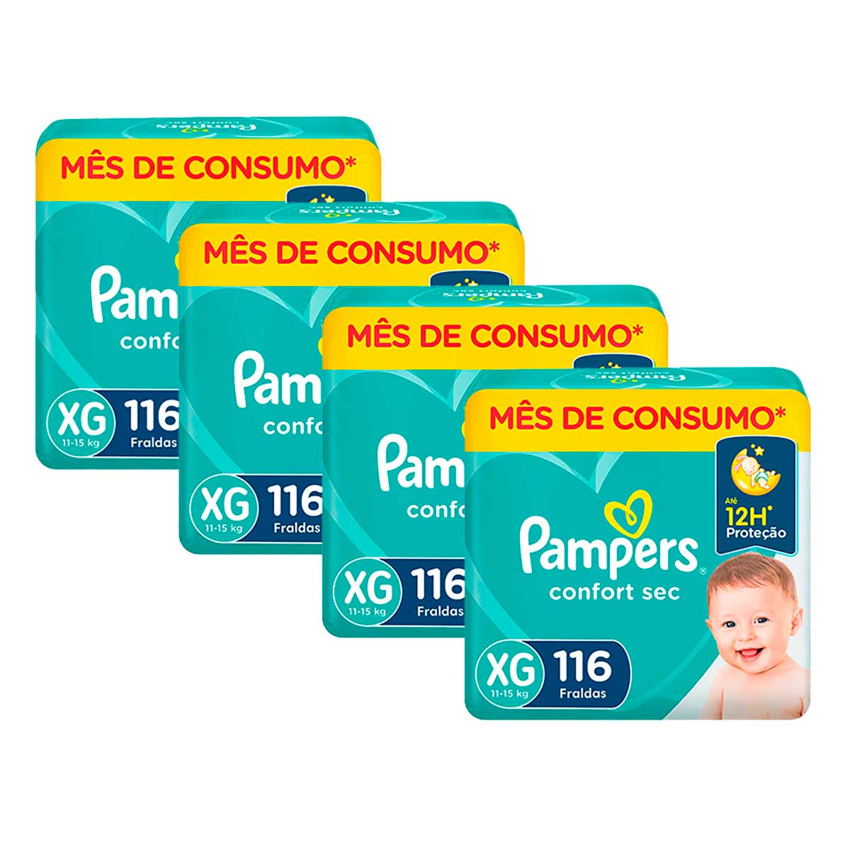 Fralda Descartável Infantil Pampers Confort Sec XG 464 Unidades