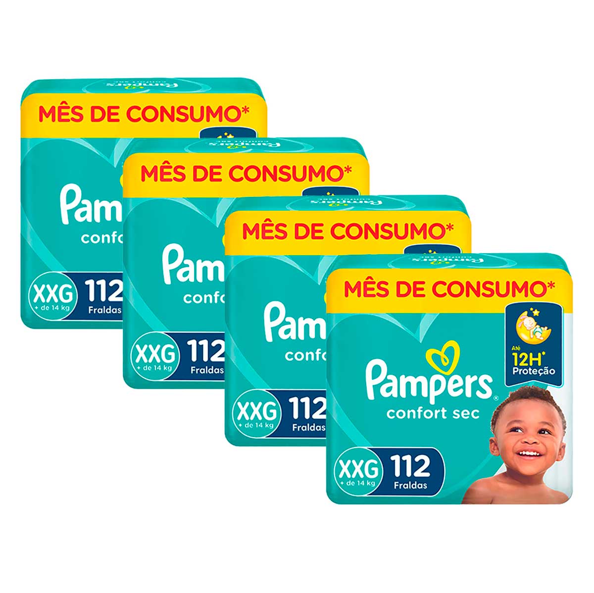 Fralda Descartável Infantil Pampers Confort Sec Jumbo XXG 448 Unidades