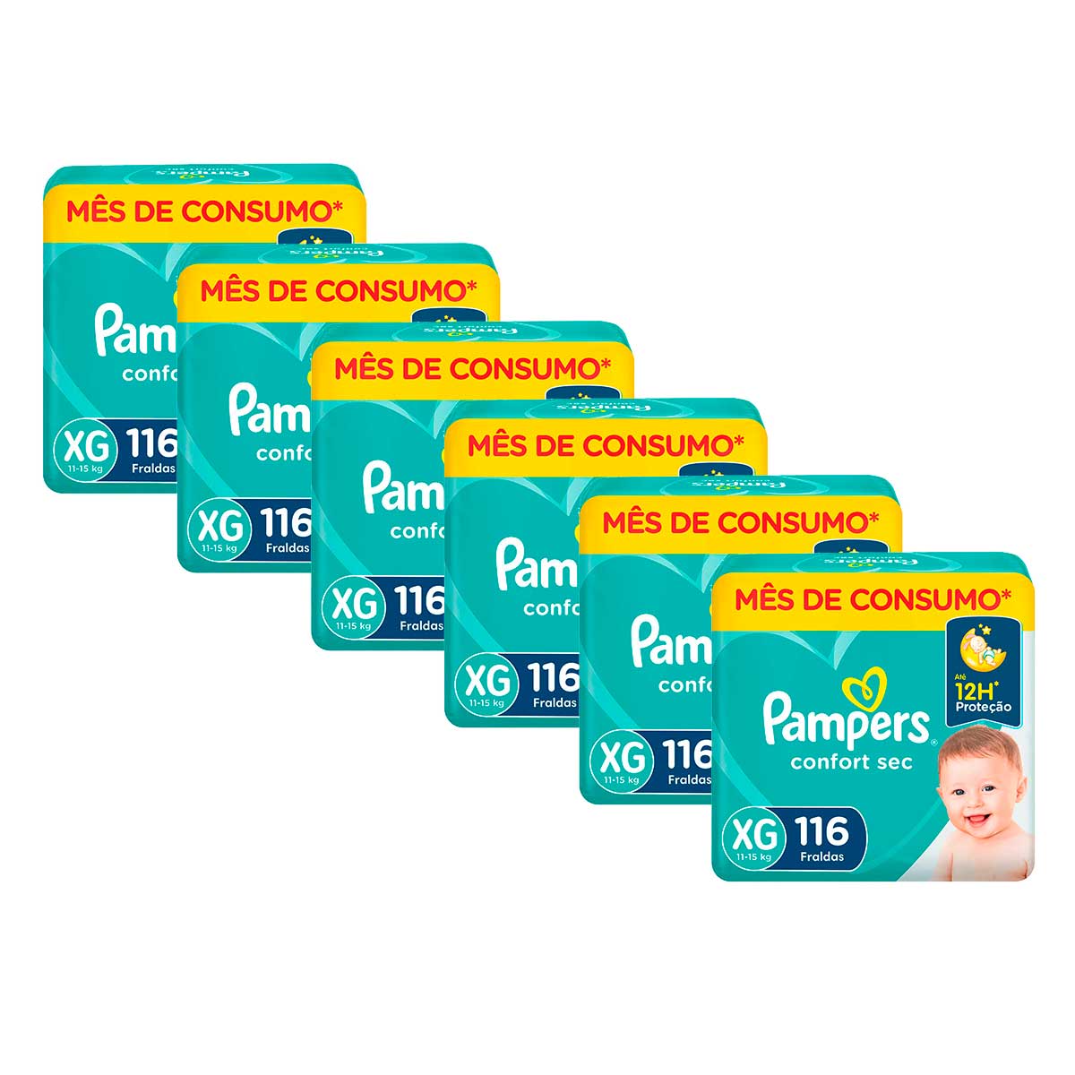 Fralda Descartável Infantil Pampers Confort Sec XG 696 Unidades