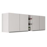 Kit 2 Armários Aéreos Califórnia 80cm E Nicho Garrafeiro 20cm Riad Branco - Lumil