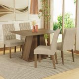 Conjunto Sala De Jantar Mesa Tampo De Madeira 4 Cadeiras Rustic/imperial Gisele Madesa