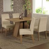 Conjunto Sala De Jantar Mesa Tampo De Madeira 4 Cadeiras Rustic/imperial Agnes Madesa