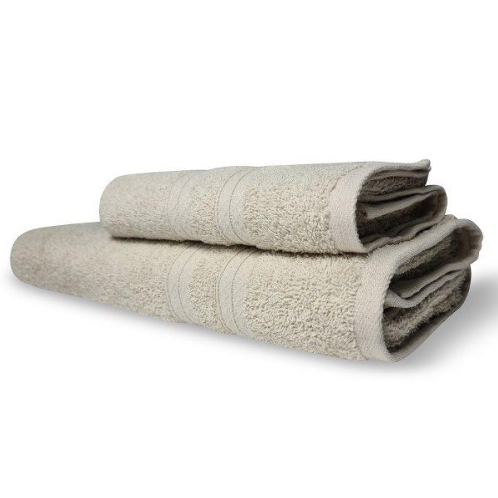 Kit 2 Toalhas Itália Soft 1 Banho 1 Rosto Grossa 100% Algodão 430g/m - Bege