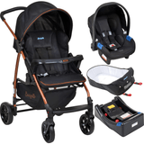 Carrinho de Bebe Bebe Conforto Base e Ninho Burigotto Ecco Preto Bronze