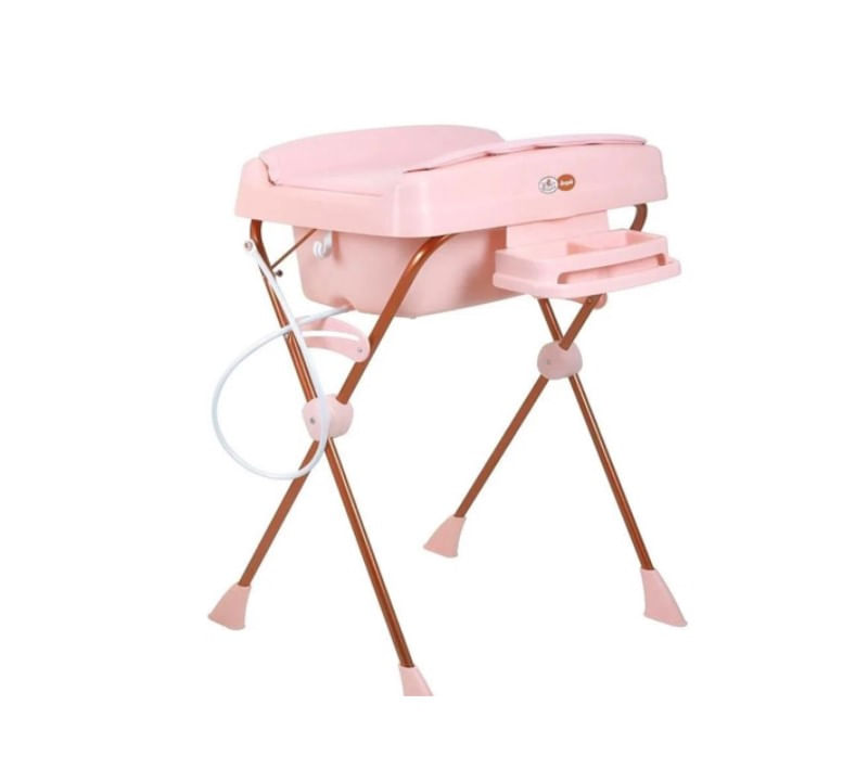 Banheira Para Bebe Com Trocador Millenia Mon Amour Burigotto Rosa