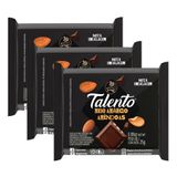 Kit 3x 25g Chocolate Garoto Talento Meio Amargo Amêndoas