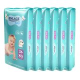 Fralda Descartável Enlace Baby Mega Tamanho Xg - 6 Pacotes Com 36 Tiras