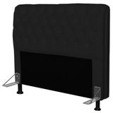 Cabeceira Paris Para Cama Box Casal 195 cm Paris Corino Preto - JS Móveis