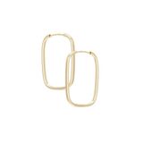 BRINCO ARGOLA RETANGULAR 1.4CM OURO 18K