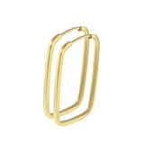 BRINCO ARGOLA RETANGULAR 2.2CM OURO 18K