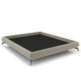 Cama Casal Base Box 138x188cm Pés De Ferro Cold P02 Veludo Bege - Mpozenato
