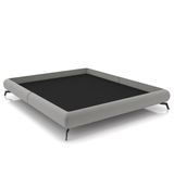 Cama Queen Base Box 158x198cm Pés De Ferro Cold P02 Veludo Cinza - Mpozenato