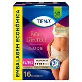 Fralda Descartável Adulto Tena | Discreet Nude Tamanho G/eg - 4 Pacotes Com 16 Tiras