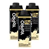 Kit 3 Bebida Láctea Uht Yopro Shake Sabor Baunilha 25g De Proteína 250ml