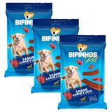 Kit 3 Bifinhos Pet Para Cães Filhotes Sabor Carne E Leite 30g