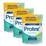 Kit 3 Sabonete Líquido Protex Erva-doce Refil Com 200ml