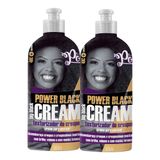 Creme Para Pentear Soul Power Black Big Black Cream 500ml | Kit Com Duas Unidades