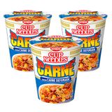 Kit 3x Macarrão Instantâneo Cup Noodles Sabor Carne Defumada Com 69g