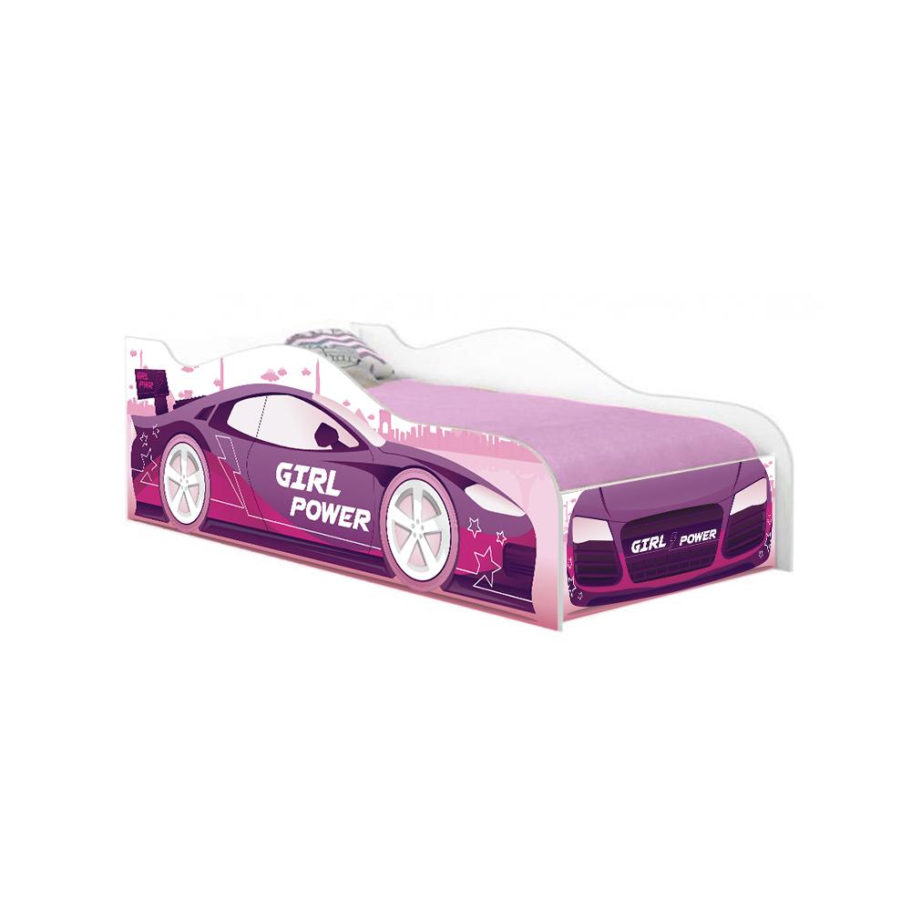 Cama Solteiro Carro Infantil Para Menino Menina Quarto - Rosa