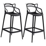 Conjunto C/2 Banqueta Allegra Alta Master Preta Cozinha Americana Balcão Polipropileno