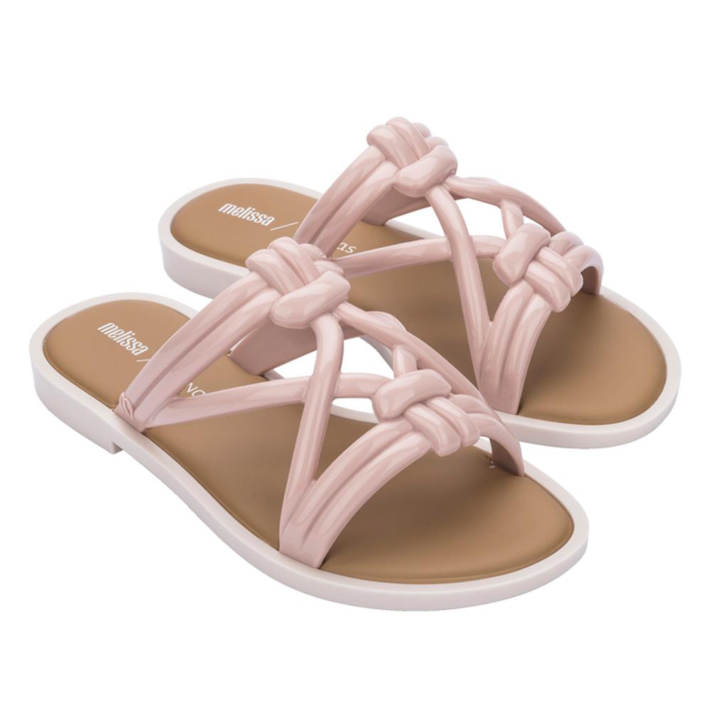 Rasteira Melissa Wave + Salinas - 39-40 - Rosa/bege