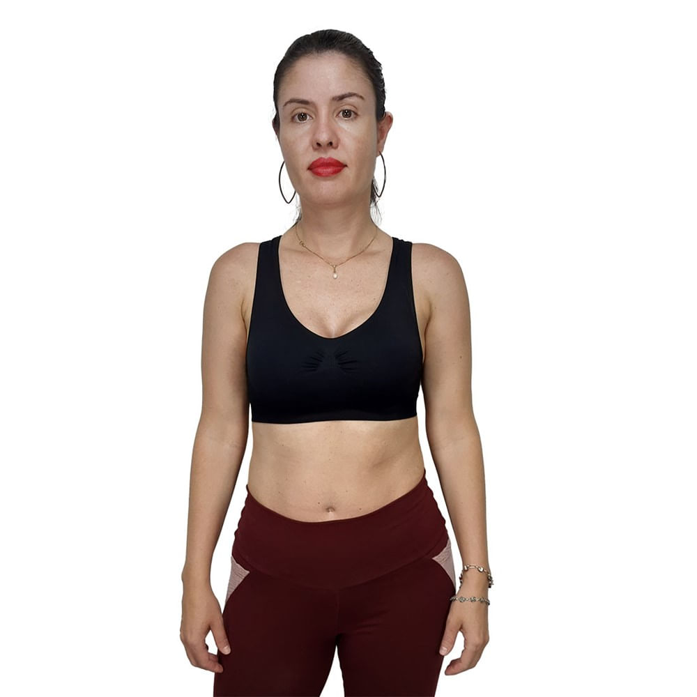 Top Selene Sem Costura Nadador Feminino