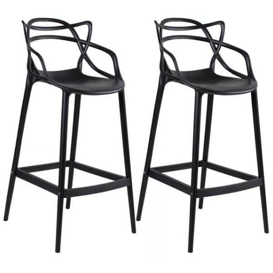 Kit C/ 2 Banquetas Masters Allegra Pretas