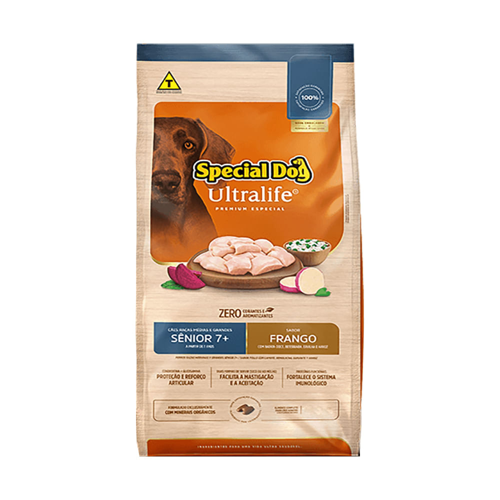 Ração Cães Special Dog Ultralife Senior Raças Med/grd Frango E Arroz 15kg