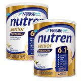 Kit 2 Nutren Senior Premium Baunilha Suplemento Alimentar 370g