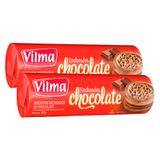 Kit 2 Biscoito Recheado Vilma Sabor Chocolate 120g