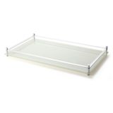 Bandeja Decorativa Aparador Grande Vidro Branco Perolizado 32x54 Luxo Bar Mesa Cozinha Casa