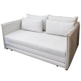 Sofá Cama Bed 2 Lugares Assento Tecido Fendi Base Madeira 152 Cm - 69805