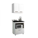 Kit Cozinha Balcão 5 Bocas Salvia Mais Armário Aéreo 2 Pt