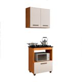 Kit Cozinha Balcão 5 Bocas Salvia Mais Armário Aéreo 2 Pt