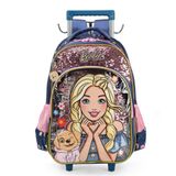 Mochila De Carrinho Barbie Azul Veterinaria Com Cachorrinho