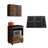 Kit Cozinha Balcão Armário Salvia E Cooktop 4 Bocas Itatiaia