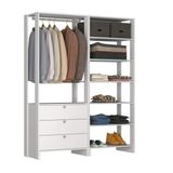 Guarda Roupa Closet 2 Peças com 1 Cabideiro 3 Gavetas e 7 Nichos Yes Nova Mobile Branco