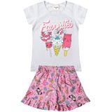 Conjunto Infantil Menina Favorites Sorvete Branco