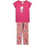 Conjunto Infantil Menina Legging Pink Cavalo Marinho