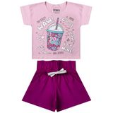 Conjunto Infantil Menina Pop Style Rosa E Fúcsia