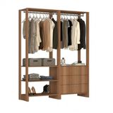 Guarda Roupa Closet 2 Peças com 2 Cabideiros 3 Gavetas e 4 Nichos Yes Nova Mobile Montana