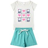 Conjunto Infantil Menina Creme Celular