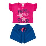 Conjunto Infantil Menina Cropped Star Pink