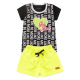 Conjunto Infantil Menina Be Nice Preto E Verde Neon