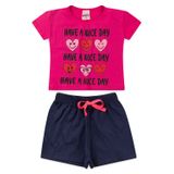 Conjunto Infantil Menina Cropped Nice Day Pink