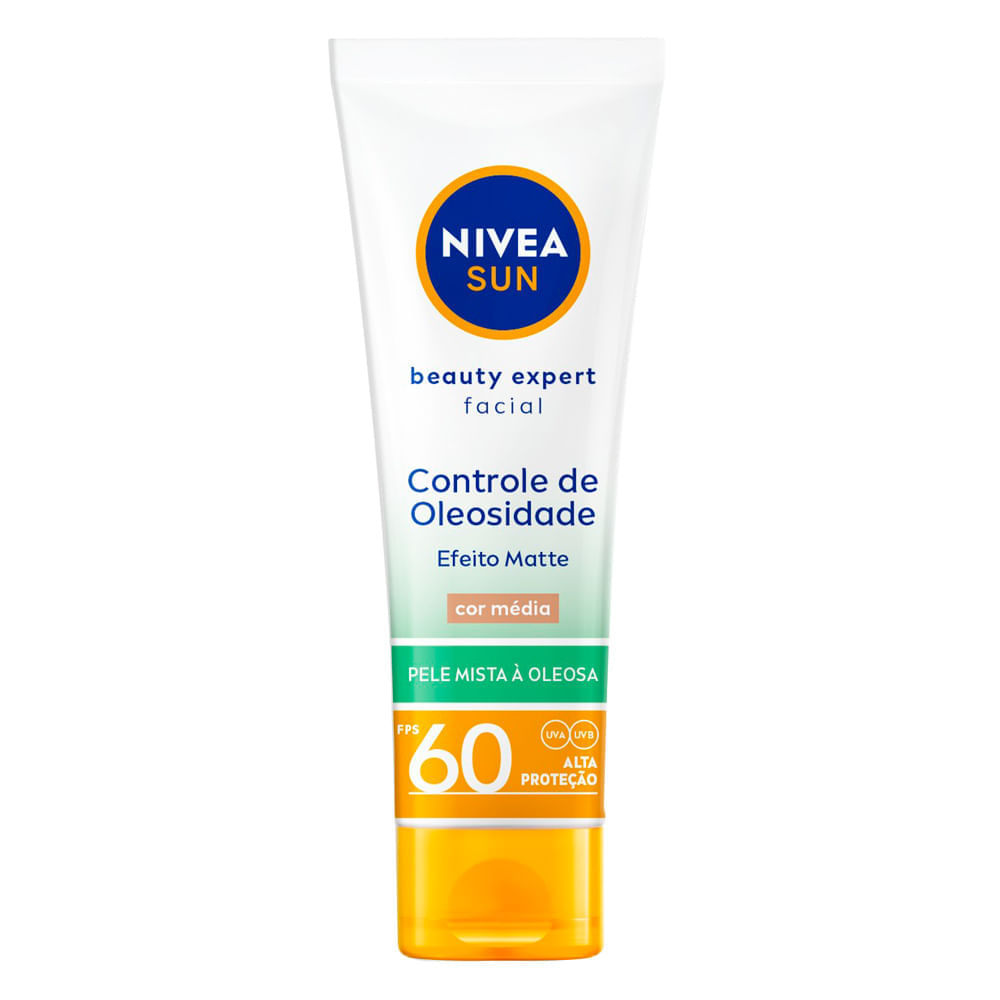 Protetor Solar Facial Nivea Sun Beauty Expert Controle De Oleosidade Fps 60 Cor Média 50g