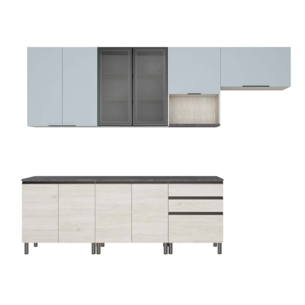 Cozinha Cristal 10 Portas 3 Gavetas Mdp 15 Mm Bartira