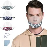 3 Peças Viseiras Proteções Mulher Homem Transparente Mostrar Sorriso + 1 Corda Anti-perda + 1 Limpeza Estilo Pano 9