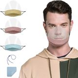 3 Peças Viseiras Proteções Mulher Homem Transparente Mostrar Sorriso + 1 Corda Anti-perda + 1 Limpeza Estilo Pano 8