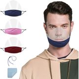 3 Peças Viseiras Proteções Mulher Homem Transparente Mostrar Sorriso + 1 Corda Anti-perda + 1 Limpeza Estilo Pano 7
